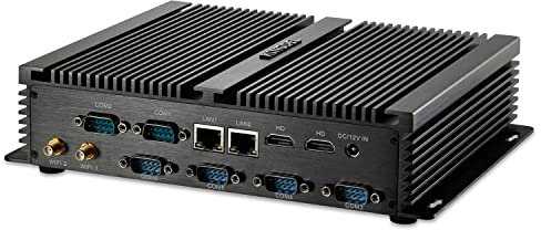 KINGDEL Fanless Ultra Compact Computer, Mini PC with i7 CPU, 4GB RAM, 128GB SSD, 2xLAN, 2xHD Ports, 4xUSB 3.0, 6xCOM RS232 W-11 Pro