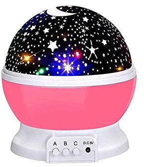 Fair Proiettore Stelle Led Effetto Cielo Stellato Costellazioni Planetario, Lampada in Plastica Rosa, 1 Pezzo