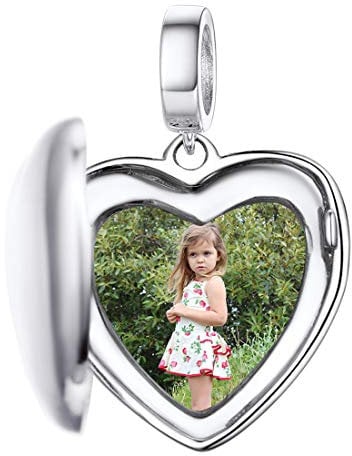 Custom4U 925 Sterling Silber Personalisierte Foto und Worte Gravieren Anhänger Medaillon Armband Herz Halskette Selber Machen DIY