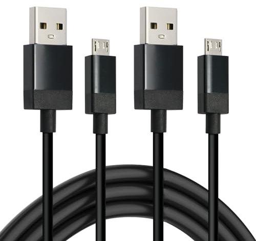 Charger Charging Cable for Xbox One Controller, Micro USB 2.0 Play Data Sync Cord for Playstation 4, PS4 Slim/Pro Controller, Samsung Galaxy, Android Phone (2 Pack 10 Feet)