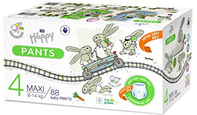bella baby happy Windel Pants Gr.4 Maxi 8-14 kg 88 Stück, Ökopack Höschenwindeln zum Hochziehen