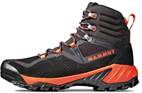 Mammut Sapuen High GTX Men | Wanderschuhe für Herren, Outdoor Schuhe für Hiking, Wasserdichte Trekkingschuhe, Gore-Tex Wanderstiefel, Atmungsaktive Bergschuhe | Black-Hot Red, 8.5