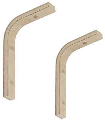 BRESKO Regalhalter Regalkonsole Regalsystem Wandkonsole Konsole Regalträger Regalwinkel Regalboden Winkelträger Wandhalter Holz Buche 2 Stück (100x150 mm)