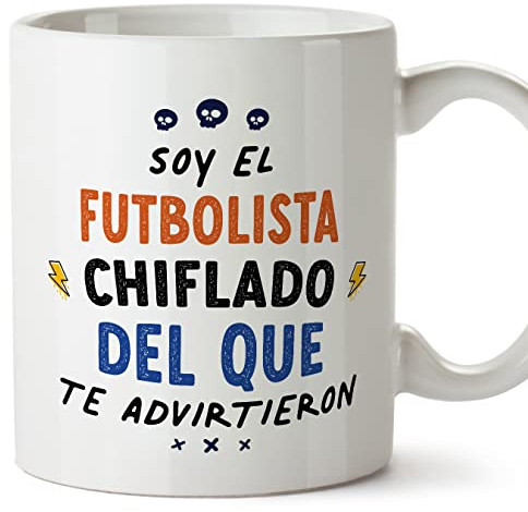 MUGFFINS Tazas para FUTBOLISTA hombre - En Español - Todos te advirtieron - 11 oz / 330 ml - Regalo original y divertido