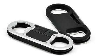 Hemobllo Câble De Chargeur Usb Double Usage Porte-clés Décapsuleur Abs Noir Pvc 9 1 X 3 9 X 0 1 Cm Données