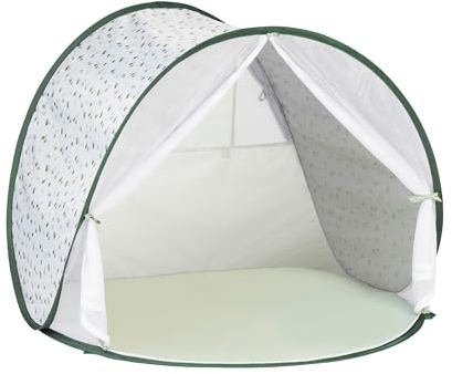 Babymoov Tente Bébé Anti-UV Haute Protection Solaire 50+, avec Moustiquaire à Zip, Grande Tente de Plage, Système Pop-Up, Provence