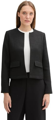 TOM TAILOR 1044343 Blazer, 37007-black Boucle Structure, 40 Mujeres