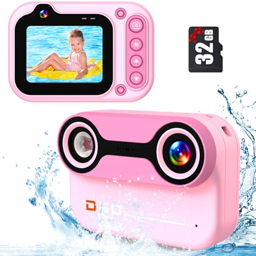 Macchina Fotografica Subacquea 10FT 1080P Full HD 26MP Fotocamera Subacquea Digitale, 10X Zoom Digitale, Telecamera Subacquea Per Selfie Subacquei, Nuoto, Spiaggia, Parco Acquatico - Rosa