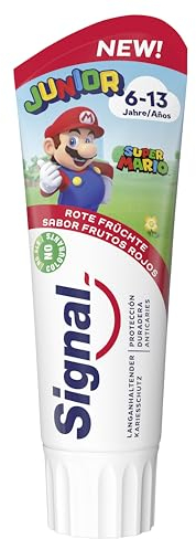 Signal Junior Zahnpasta, 6-13 Jahre, rote Früchte, für Milchzähne und Dauerwelle, 75 ml, 1 Stück