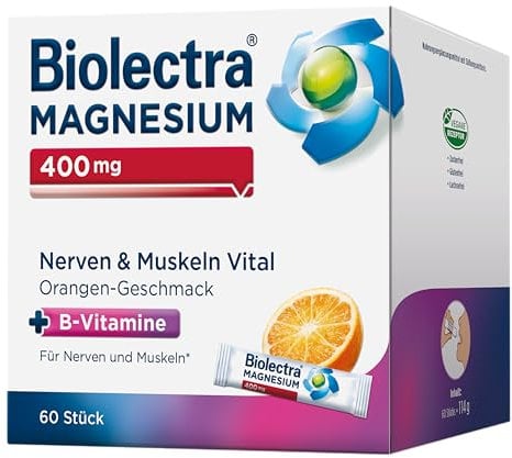 Biolectra 400 mg Nerven & Muskeln Vital Orange, 60 Stück: Für gute Nerven und entspannte Muskeln, mit Magnesium und B-Vitaminen, hochdosiert