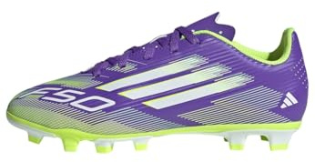 adidas Unisex Kids F50 Club Firm Ground/Multi Ground Football Boots Kids, Purple Rush/Cloud White/Lucid Lemon, 11.5 UK Child