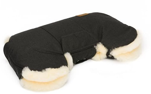 Fillikid Handwärmer Nyby Exklusiv/Universal Lammfell Handmuff für Kinderwagen, Sportwagen oder Buggy/warme Handschuhe/Winter Kinderwagenmuff wasser- und windabweisend atmungsaktiv