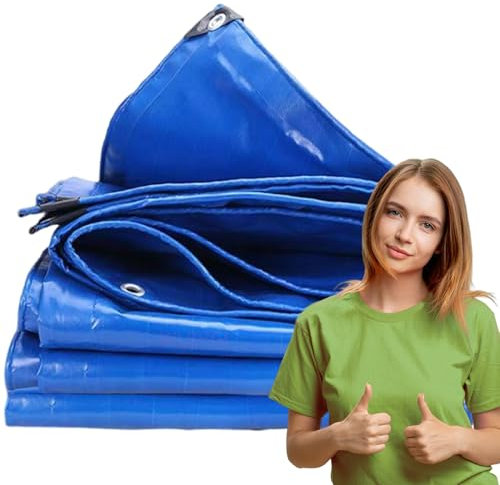 WLRHGl Lona Exterior, 2 x 23.5 m Lonas Impermeables Exterior de Alta Durabilidad, Lona Impermeable Reforzada, Lona Cubretodo Suelo de Rafia, Protector de Lluvia y Sol WLR010, Azúl