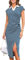 GRACE KARIN Women Summer Midi V Neck Dress Short Sleeve Shirt Dress Split Bodycon Dress Blue M