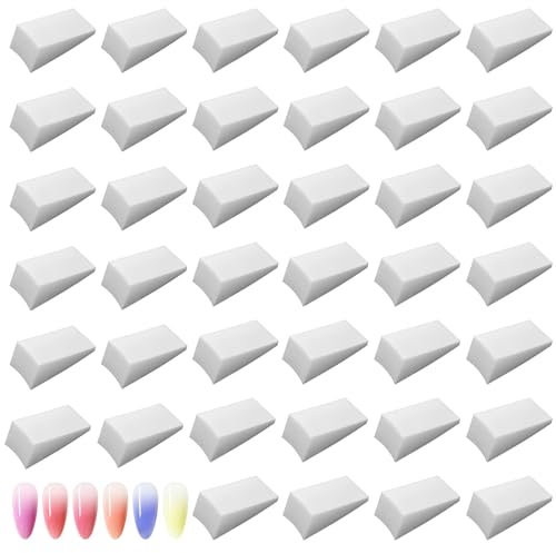 40 Pcs Nail Art Sponge, Triangular Shape Nail Sponges for Ombre, Nails Sponge for Color Fade Manicure, Soft Sponges for Nails Art Manicure DIY (White)