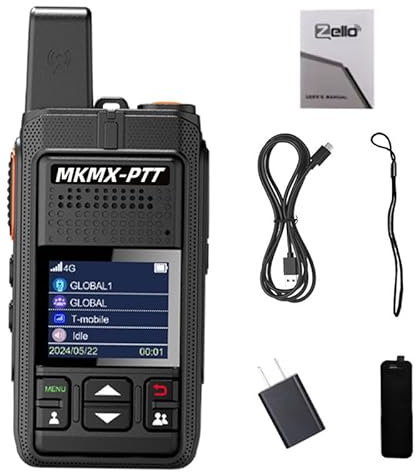MKMXPTT Global Walkie Talkie, 4G/5G POC Remote Phone, 6000mAh Rechargeable Battery, Long Distance Two-way Radio (1 PACK)