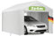 Carport Tente Garage 3x4 m Robuste avec Cadre Métal Zingué, Bâche PE Haute Densité 200g/m² Imperméable Anti-UV, Côtés Fermés Amovibles, Abri Temporaire Voiture Moto Jardin - Blanc
