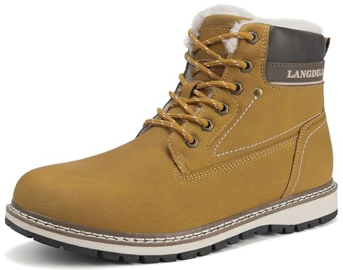LANGDU Stövlar herr vinter vattentäta snöskor vandring utomhus berg klättring vandring halkfri storlek 41–46 EU, gul 9, 43 EU