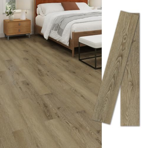 MULGREAT Vinylboden Selbstklebend 5 m² (36 Dielen) – PVC Bodenbelag in Holzoptik Wasserdicht & Robust – Pflegeleichter Designboden für Küche, Bad, Wohnzimmer & Schlafzimmer – Einfache Verlegung
