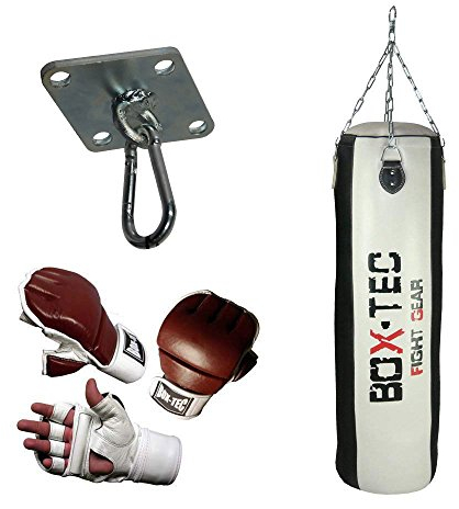 BOX-TEC Boxsack | Sandsack | Punching-Bag, Studioline 150cm, gefüllt, Black & White - Edition, Cuba