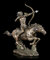 Indianer Figur - Krieger auf Pferd mit Pfeil und Bogen | Dekofigur, Skulptur, Statue, Bronzeoptik, B 25 cm