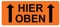 Hinweis-Etiketten als AufkleberHIER OBEN! W-037-1000 - 65x27 mm - Rot leuchtend - 1.000 Stück/Rolle