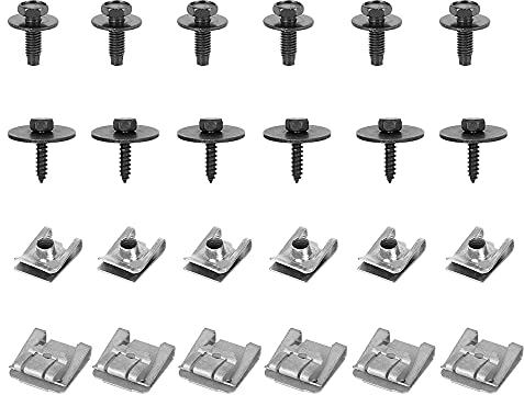 X AUTOHAUX 24pcs Engine Undertray Clips Screws Under Cover Splashguard Rivets