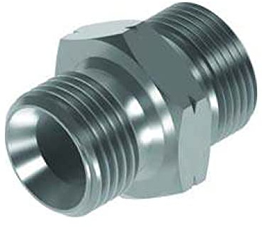 Flowfit Hydraulischer Adapter, metrischer Stecker, 1,5 mm Abstand x BSP-Stecker, 18 mm x 1/2 Zoll hydraulische Armatur, Stahlkomponente