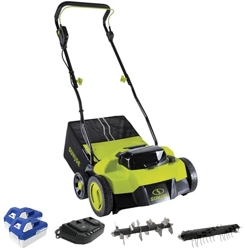 Sun Joe Cordless Scarifier & Dethatcher w/ 5 Depth Positions, 24V-X2-DTS15
