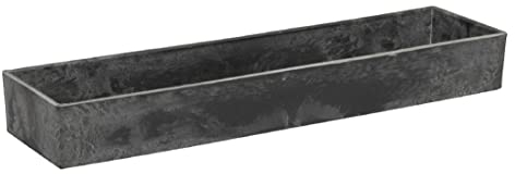 Decpero Dekoschale Kunststoff/rechteckig/grau-schiefergrau / 42 x 10,5 5 cm