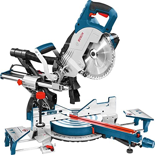 Bosch Professional GCM 8 SJL Scie à onglet coulissante Ø 216 mm avec 1 lame de scie standard pour matériaux multiples, en carton Bleu