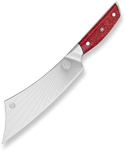 DELLINGER Sandvik Red Northern Sun BBQ Max – Küchen-, Allzweck- und Schneidemesser & schwedischer Sanvik Edelstahl & ergonomischer Griff, Klinge 210 mm