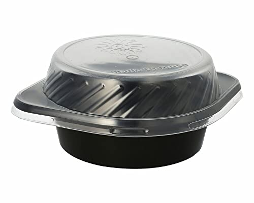 120 Stk. Mehrweg Suppenschalen Suppenterrinen 500ml inkl. Deckel Ø15,6cm schwarz