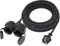 XUANSHI Verlängerungskabel Outdoor 3m mit 2 Schuko-Steckdosen, Doppel-Verlängerung Stromkabel für den Außenbereich IP44, H07RN-F 3G 1,5 mm² Gummi Kabel, 2-Fach Verteiler außen mit Schutzkappe 3500W