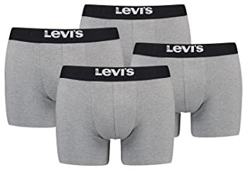 4 er Pack Levis Boxer Brief Boxershorts Men Herren Unterhose Pant Unterwäsche, Farbe:Middle Grey Melange, Bekleidungsgröße:XXL
