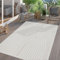 TT Home In-& Outdoor Teppich Wetterfest Balkon Küche Wohnzimmer Boho Skandi Design, Farbe:Hellgrau Creme, Größe:60x100 cm