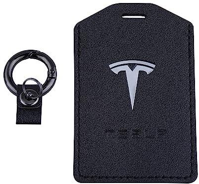 Tesla Kartenetui Schlüsselhalter Schlüsselkarte mit Schlüsselanhänger für Modell Y/3/S Zubehör, Schwarz , Einheitsgröße