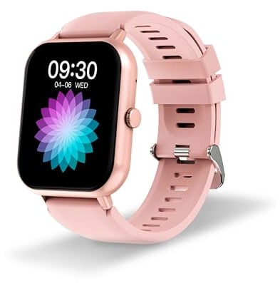 DCU TECNOLOGIC - Smartwatch Curved Glass Pro - Pantalla táctil de Alta Definición de 1.83'' Personalizable - IP67 Impermeable - 123 Modos de Deporte - Rosa