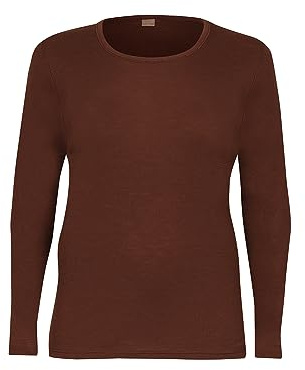 Dilling Plus Size Damen Langarmshirt aus Merinowolle Kortenrot 52