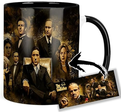 MUGSVILLE The Godfather Marlon Brando Vito Corleone Al Pacino B Tasse Ceramique Intérieure et Poignée Noire Mug