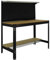 SimonRack Etabli d’Atelier, Capacité de Charge 400 kg, 1445x910x610 mm, Panneau Perforé avec 1 Étagère, Table de Travail Bricolage, Anthracite/Bois - BT3