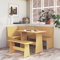 ADWOA 3-TLG. Eckbankgruppe Honigbraun Eckbankgruppe Massivholz Kiefer Eckbank Esszimmer