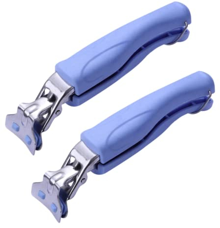 Stainless Steel Cooking Tongs, Kitchen Scald Resistant Hot Dish Gripper Pliers, Kitchen Tool Jig, Jig for Moving Hot Plates or Bowls with Hot Dishware (Blue)2Pcs