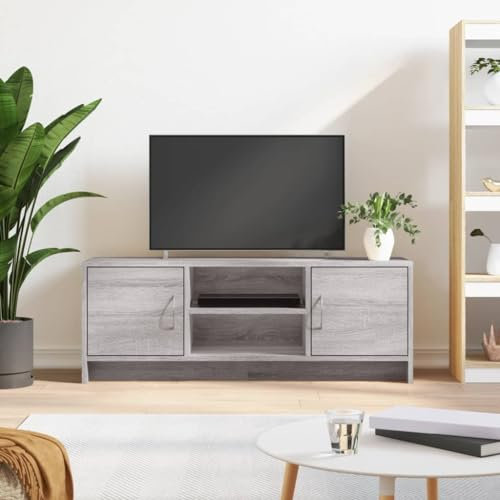 Coavain Mobile Porta TV Grigio Sonoma 102x30x37,5cm Legno Multistrato Armadio TV Mobile Sotto TV Mobiletto Legno Mobiletto Soggiorno Mobile TV Basso Mobili Porta TV da Terra