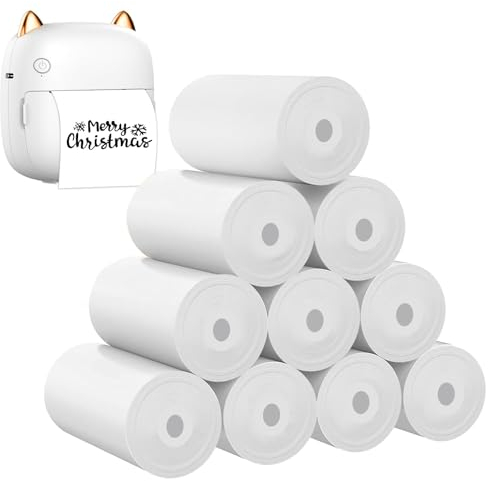10 Rollen Thermopapier für Kinderkamera, Null-Tinten Druckpapier für Sofortbildkameras, Nachfüllpapier für Mini Fotodrucker, Kamera Thermopapier für Kinder, Druckt ca. 70 Fotos