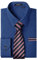 HISDERN Mens Navy Blue Shirts and Tie Set Formal Dress Shirts Long Sleeve Plain Casual Office Button Down Regular Fit XL