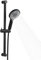 OFFO Shower Slide Bar with 6 Modes Shower Head Set, 1.5m Stainless Steel Hose,Adjustable 60cm Riser Rail and High Pressure Handheld Showerhead,Matte Black