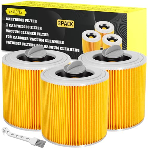 ZZXLOPEZ Filtre à Cartouche, 3X Filtre Aspirateur pour Karcher, Filtres Cylindriques pour Karcher Premium WD2 WD3 MV3 WD3 - Filtre De Rechange pour Aspirateur Kärcher 6.414-552.0/64145520