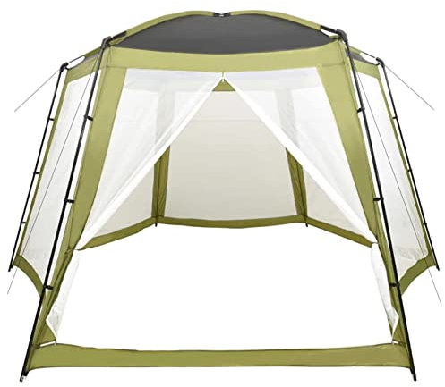 Homgoday Pool-Zelt Poolpavillon für Aufstellpools Pooldach Poolpartyzelt Pavillon mt Mesh-Seitenwänden Poolabdeckung UV-beständig Geeignet für 300 cm Runde Pools Stoff 500x433x250 cm Grün