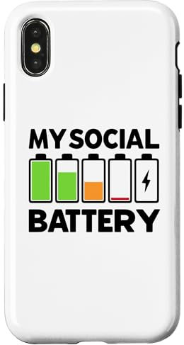 iPhone X/XS Battery Low Energy Anti Social for Introverts Case